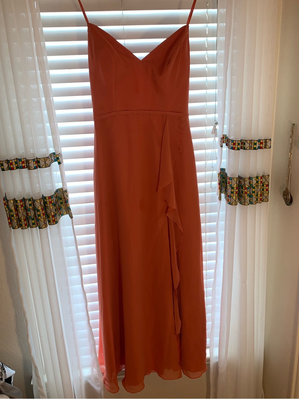 Azazie Coral Spaghetti-Strap Maxi Dress